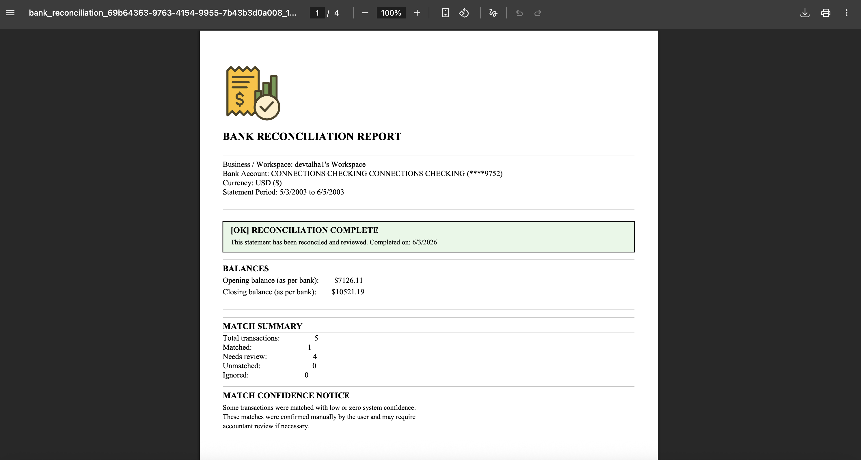 Review Your Generated Report