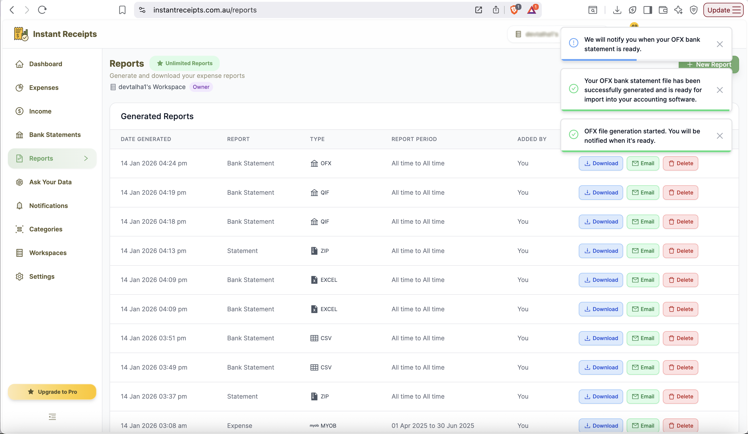 Import into Your Banking Software