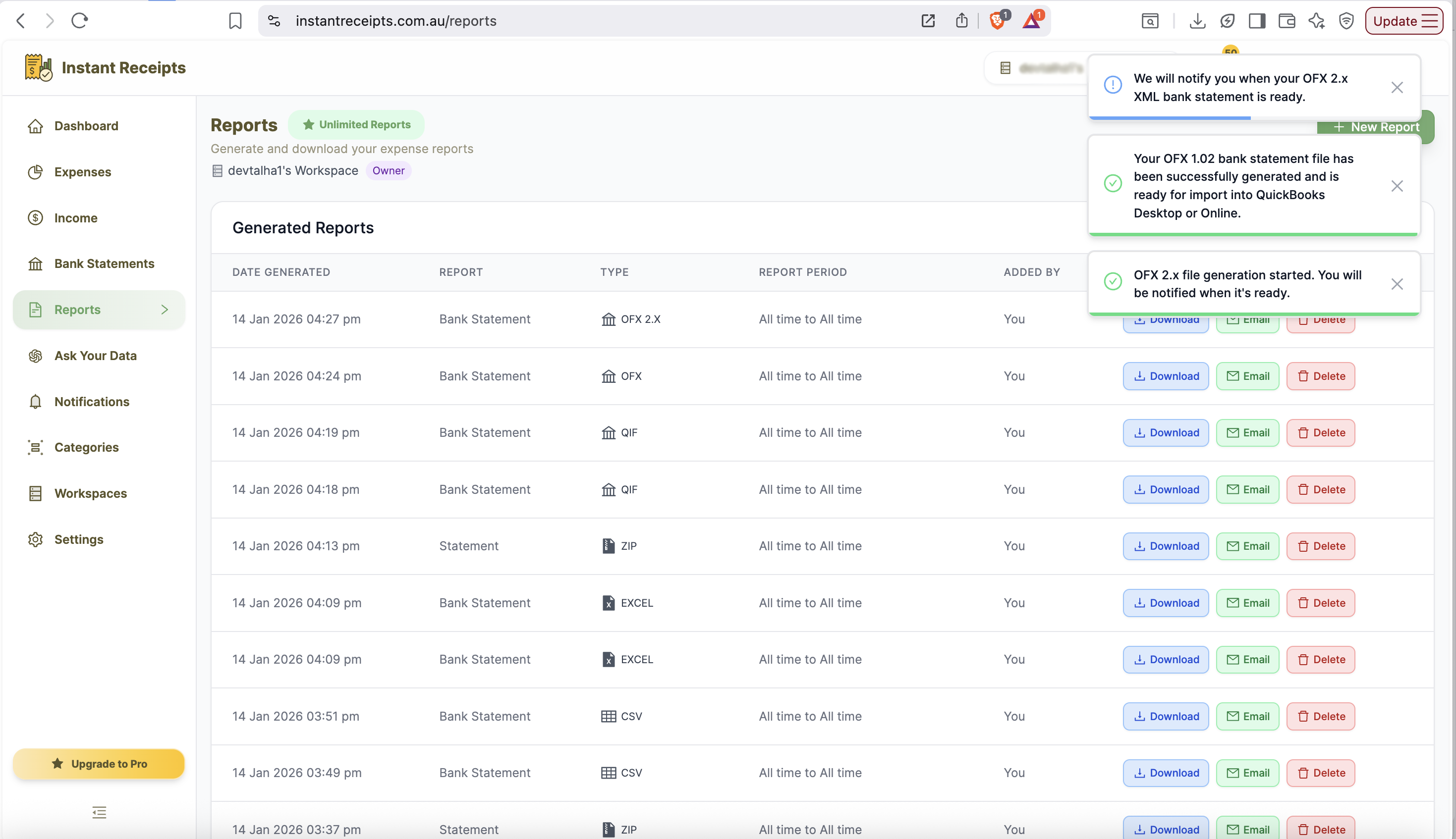 Import into Your Banking Software