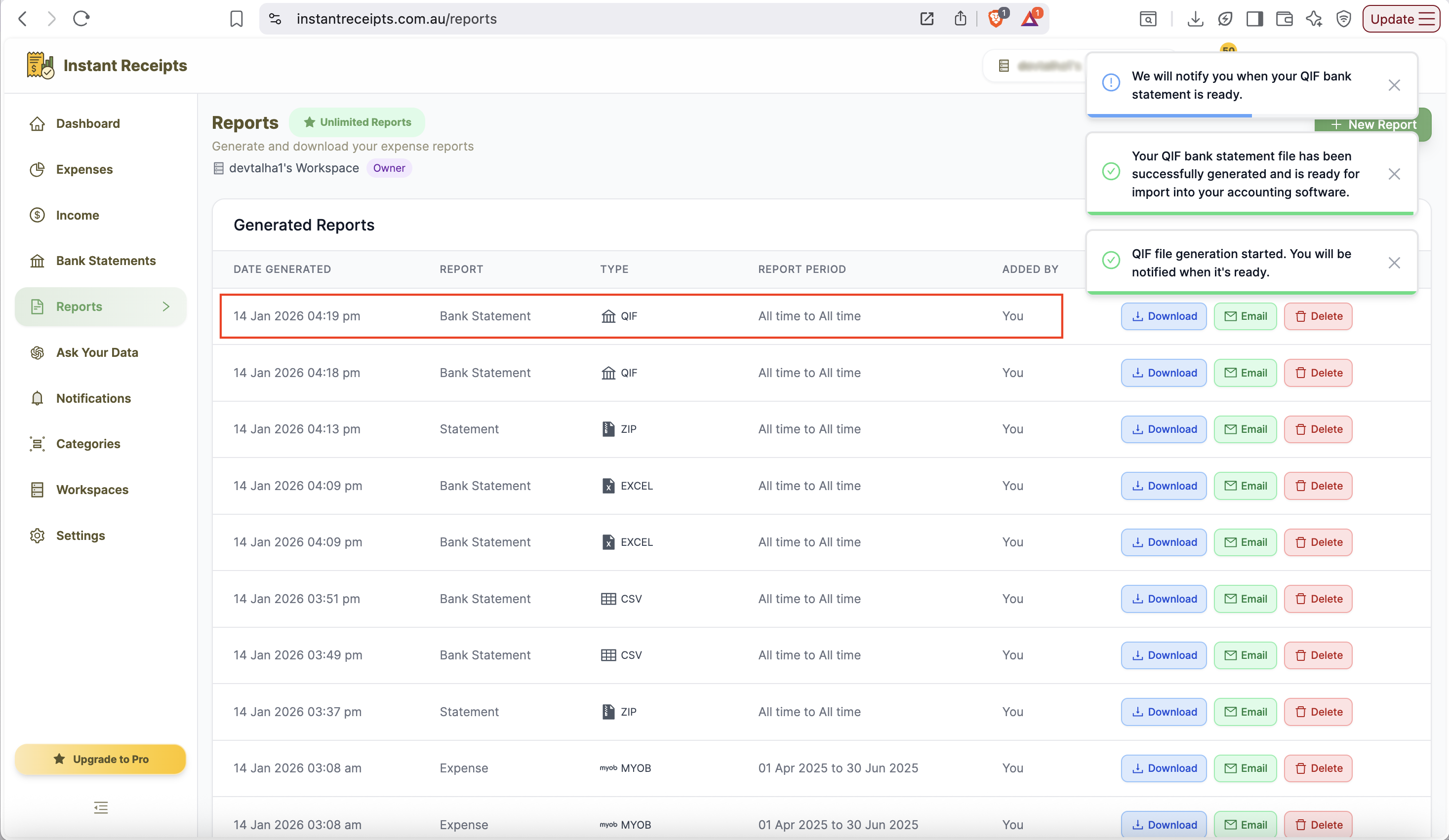 Import into Quicken