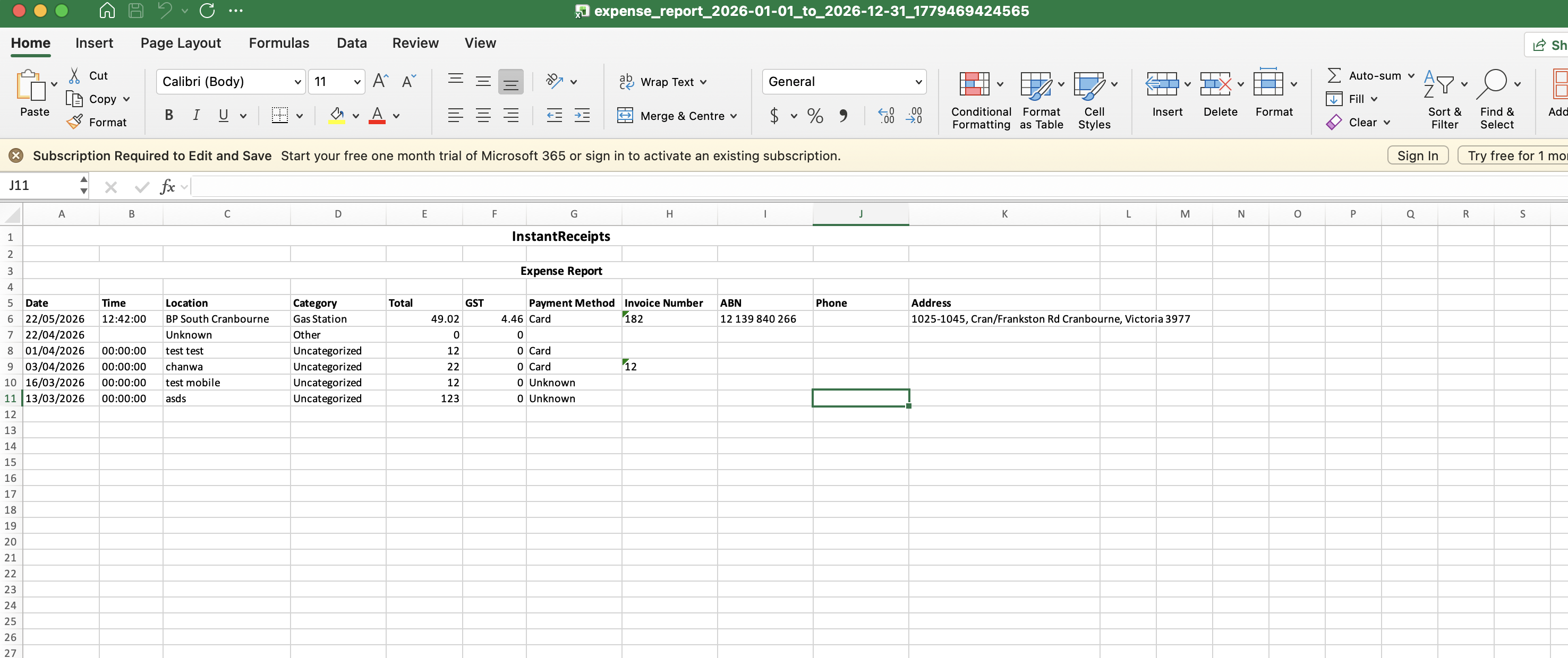 Preview Your Excel Report