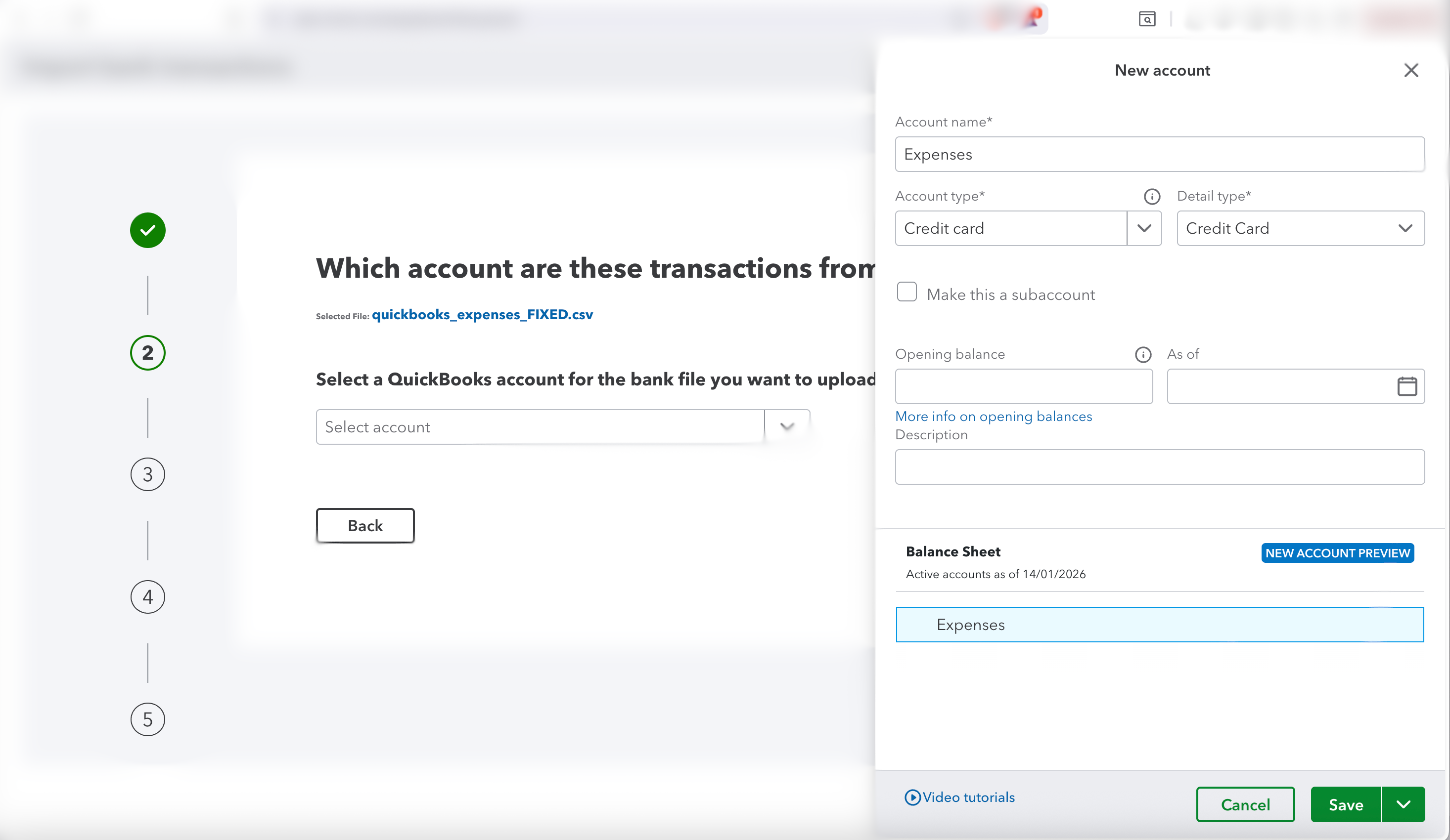 Select your account type.