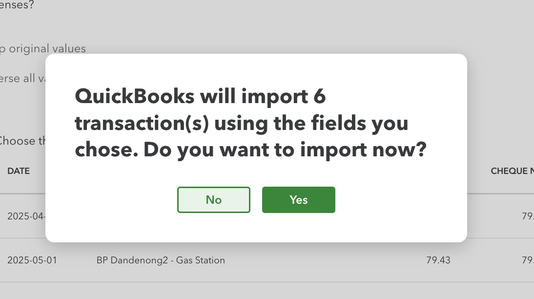 Confirm Import
