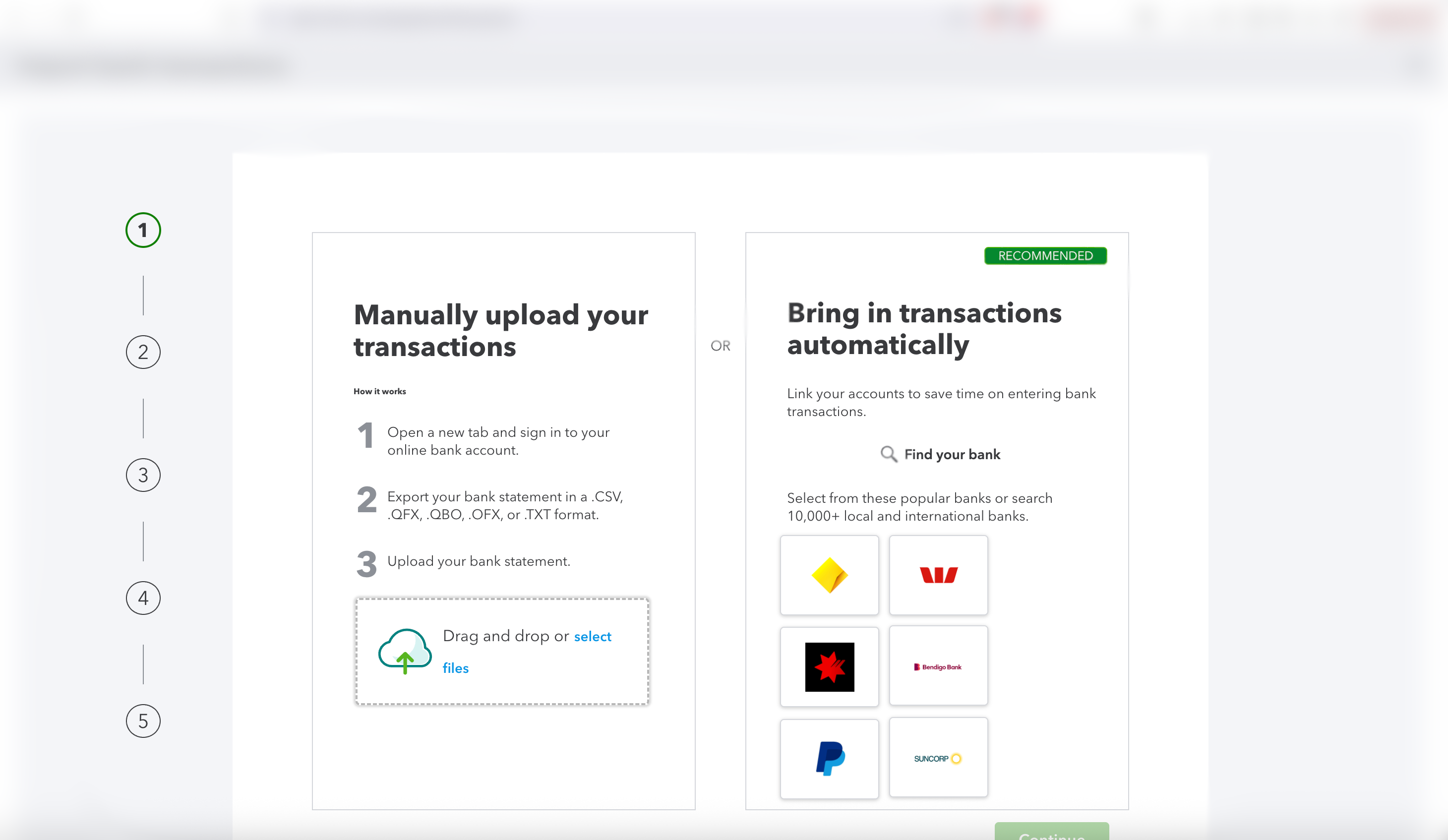 Select bank data as expenses import has been removed.